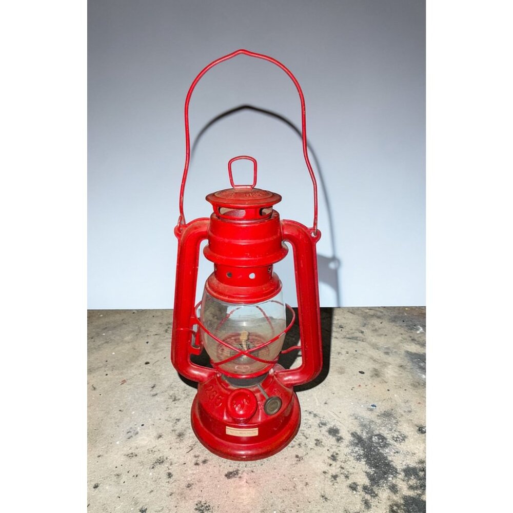 Vintage Swallow Brand No. 235 Red Kerosene Hurricane Lantern